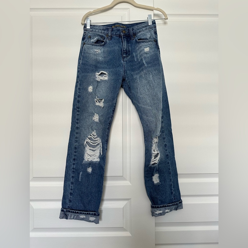 Worn TWICE-MICHAEL Michael Kors Distressed boyfriend jeans